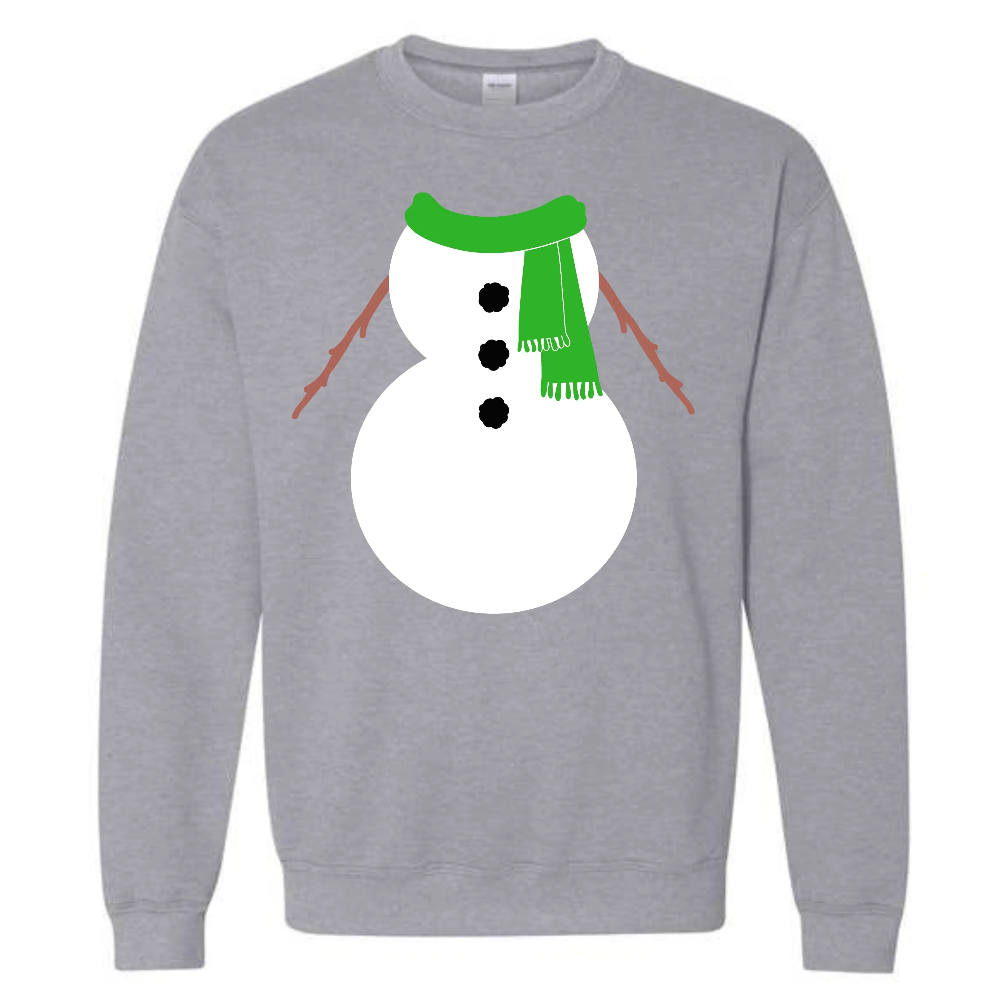 Christmas Green Snowman Suit Costume Crewneck Sweatshirt