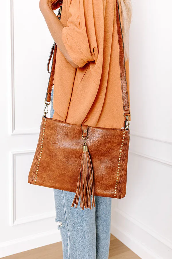 Cityscape Chic Faux Leather Crossbody In Brown