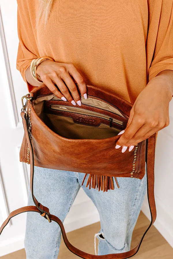 Cityscape Chic Faux Leather Crossbody In Brown