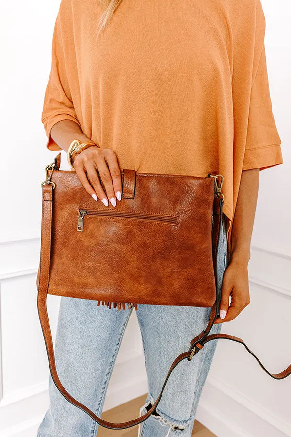 Cityscape Chic Faux Leather Crossbody In Brown