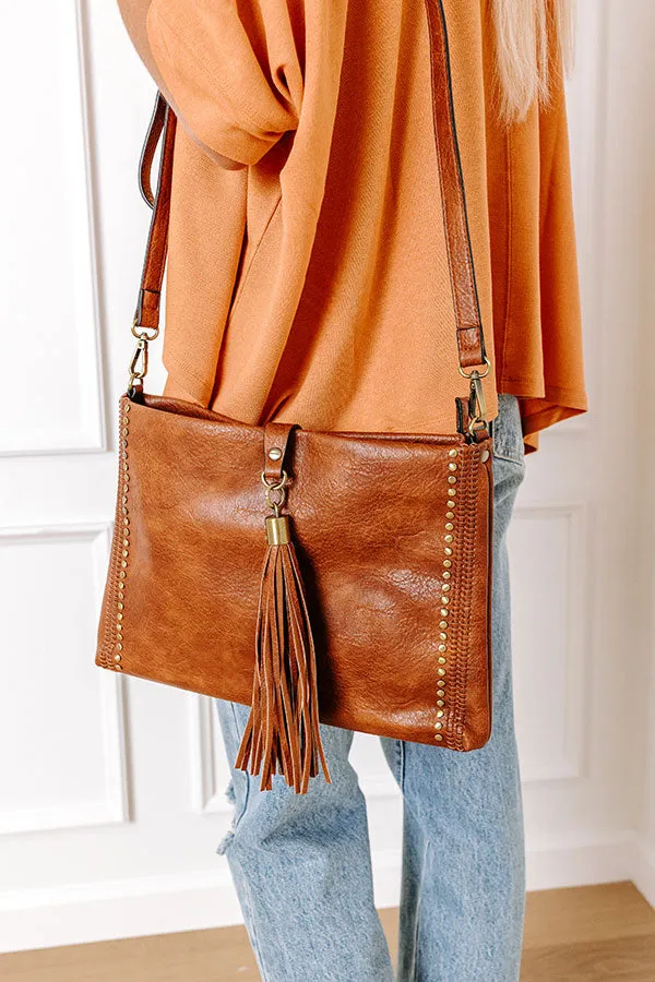 Cityscape Chic Faux Leather Crossbody In Brown