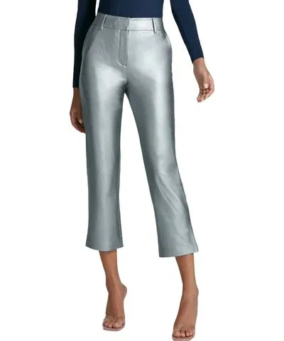 Commando Faux Leather 7/8 Trouser In Platinum