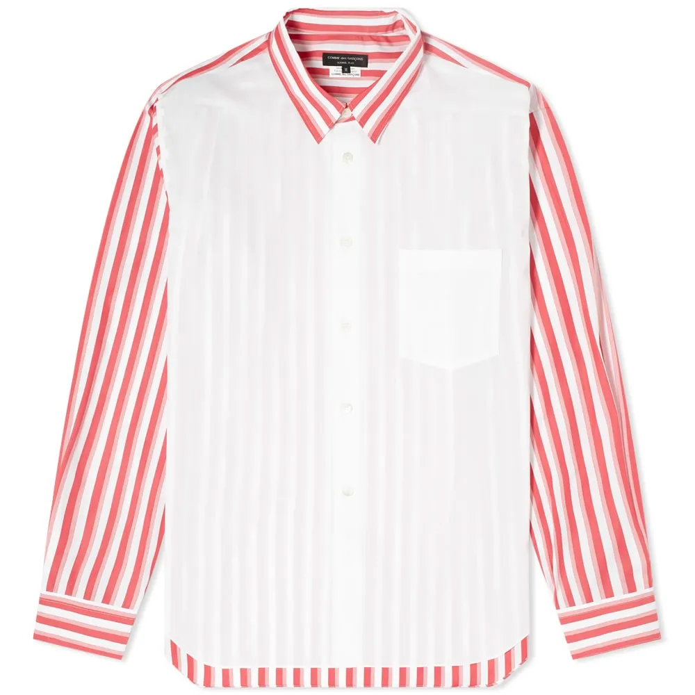 Comme des Garcons Homme Plus Multi Stripe Sleeve ShirtWhite & Red G Pattern