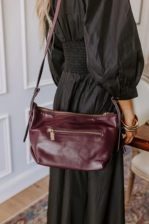 Cosmopolitan Chic Faux Leather Crossbody in Windsor Wine