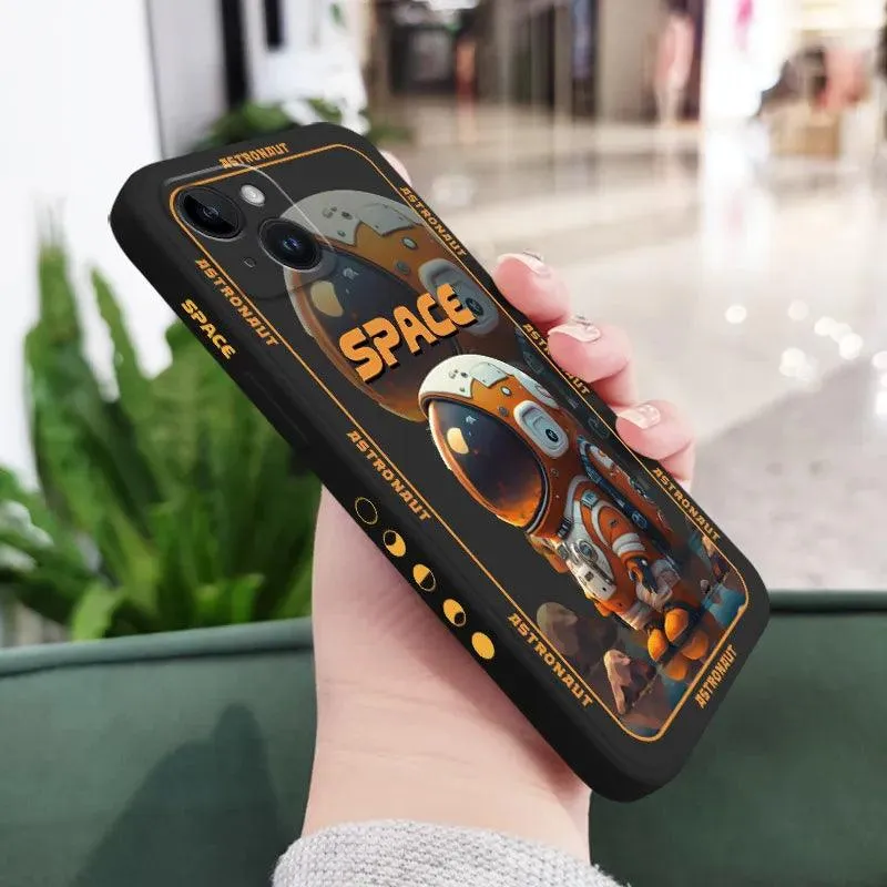 Cute Cartoon Astronaut Phone Case for iPhone 12, 11, 13, 14 Pro Max, X, XS, XR Plus