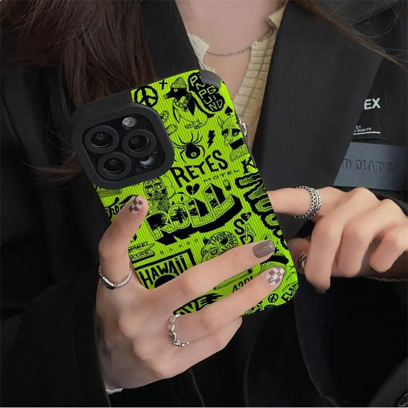 Cute Graffiti Fashion Phone Case - Soft Cover for iPhone 14, 13, 12, 11 Pro Max, XR, X, XS Max, 6, 7, 8 Plus