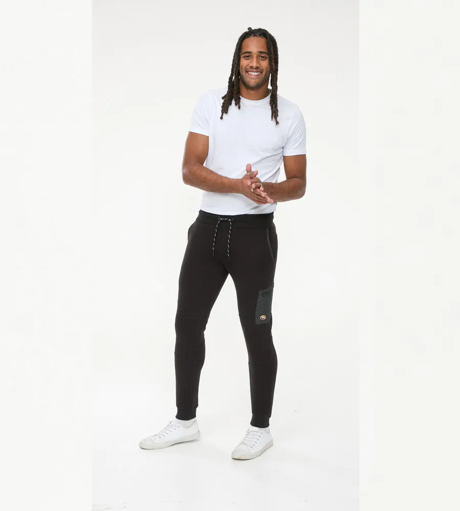 D555 Mens Couture Jogger With Elasticated Waistband and Woven Fabric Trim (COTGRAVE)