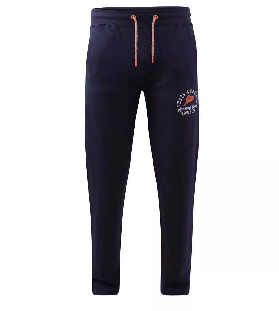 D555 Mens Navy Embroidered Jogger With Open Hem (CHILWORTH 2)