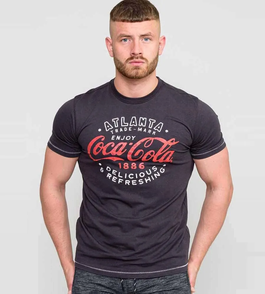 D555 Tall Mens Coca Cola Printed T-Shirt Official Licensed Product (LONGHAM)