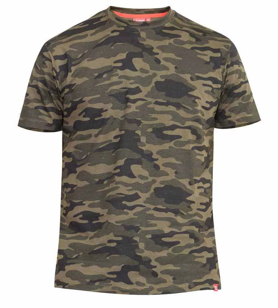 D555 Tall Mens Jungle Green Camouflage Print T-Shirt (GASTON JUNGLE)