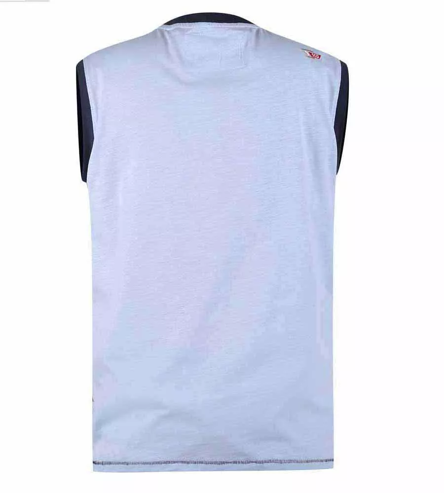 D555 Tall Mens Venice Beach Surf Printed Sleeveless T-Shirt (MAIDSTONE)