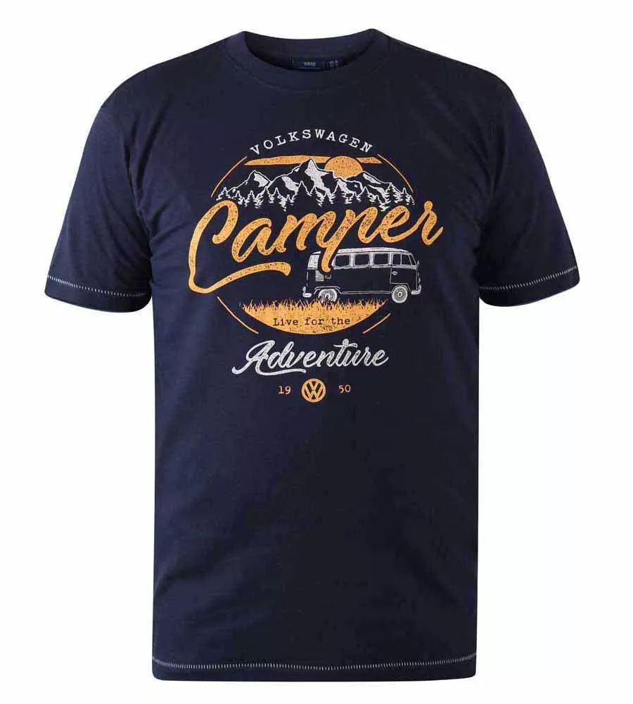 D555 Tall Mens VW Campervan Printed T-Shirt Official Licensed Product (HORNSEY)