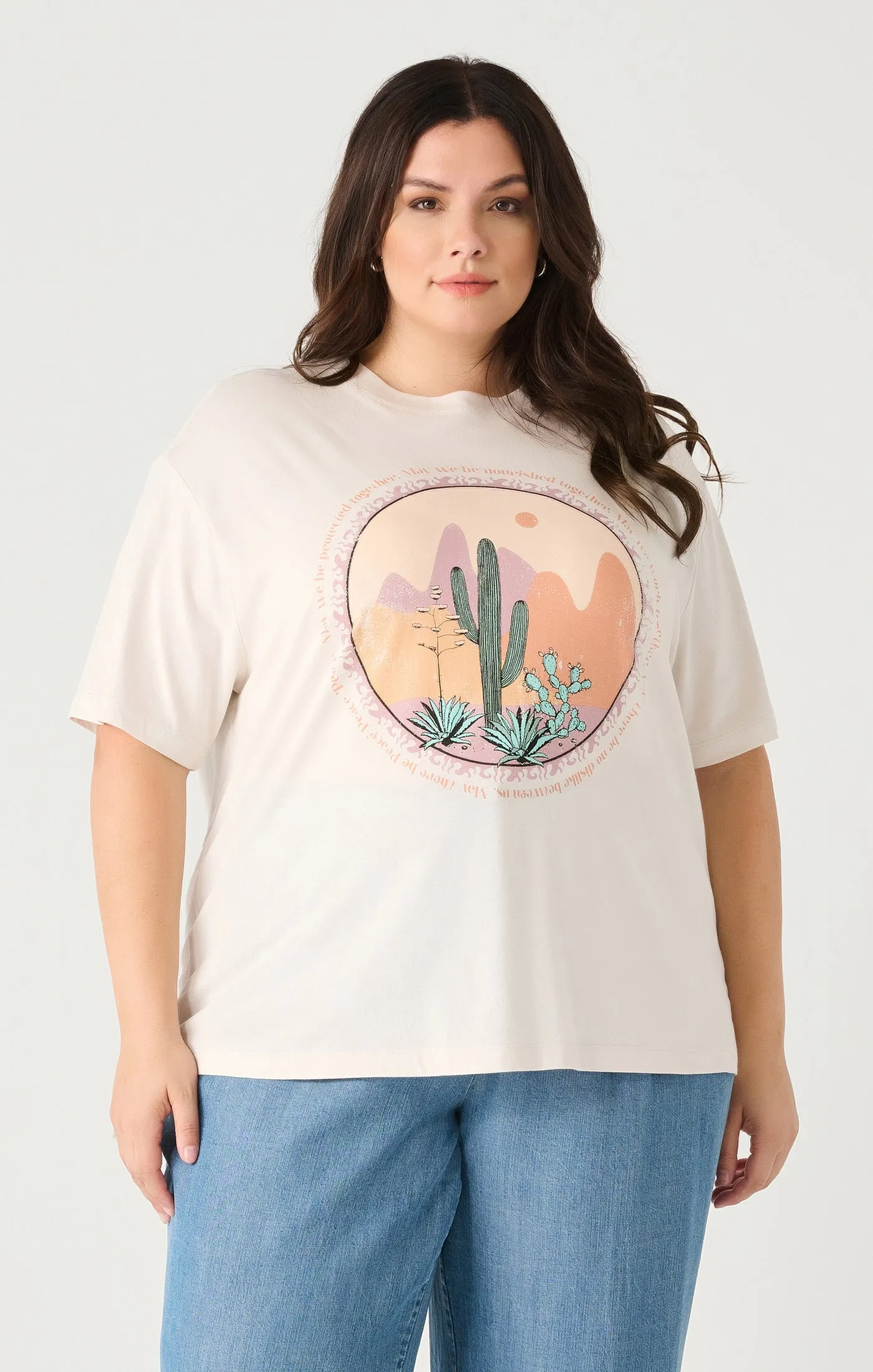 Dex Plus Graphic Tee In Bone/ Cactus