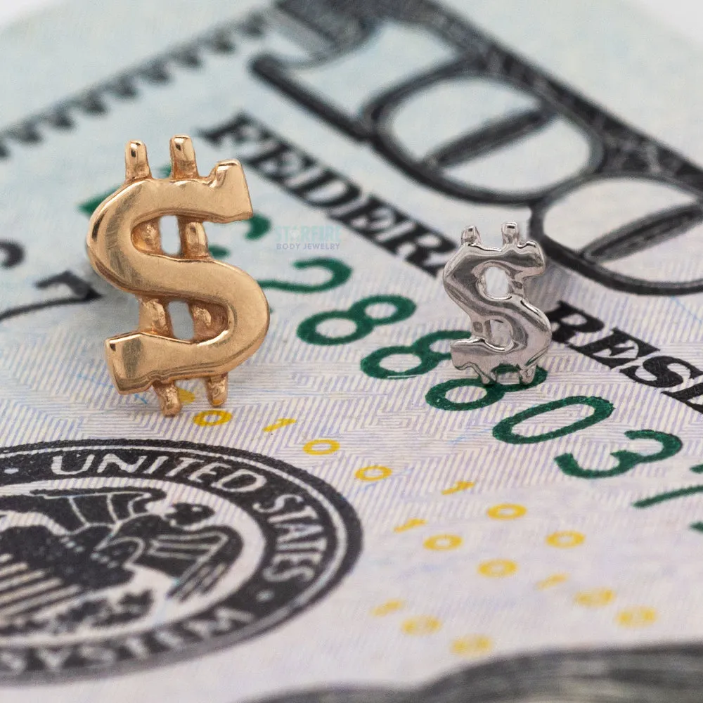 Dollar Symbol Separate Threaded End in Gold