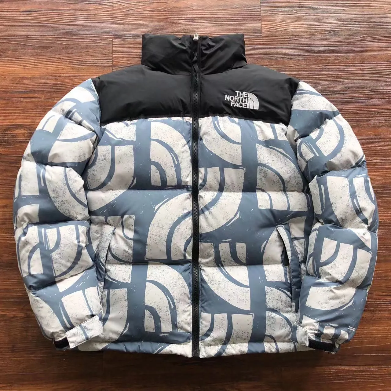 Down Jacket White & Blue