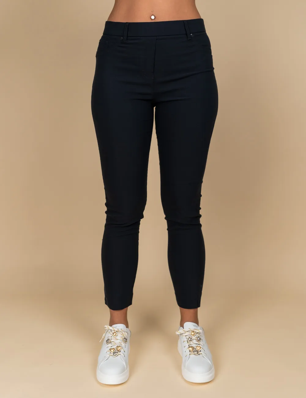 Elena Mirò - Pantaloni skinny power stretch in viscosa nero