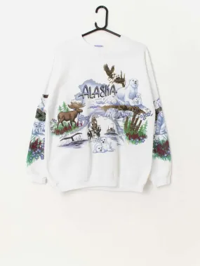 Epic vintage Alaska graphic sweatshirt in white – Large