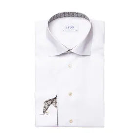 Eton - Slim Fit Medallion Trim Shirt in White