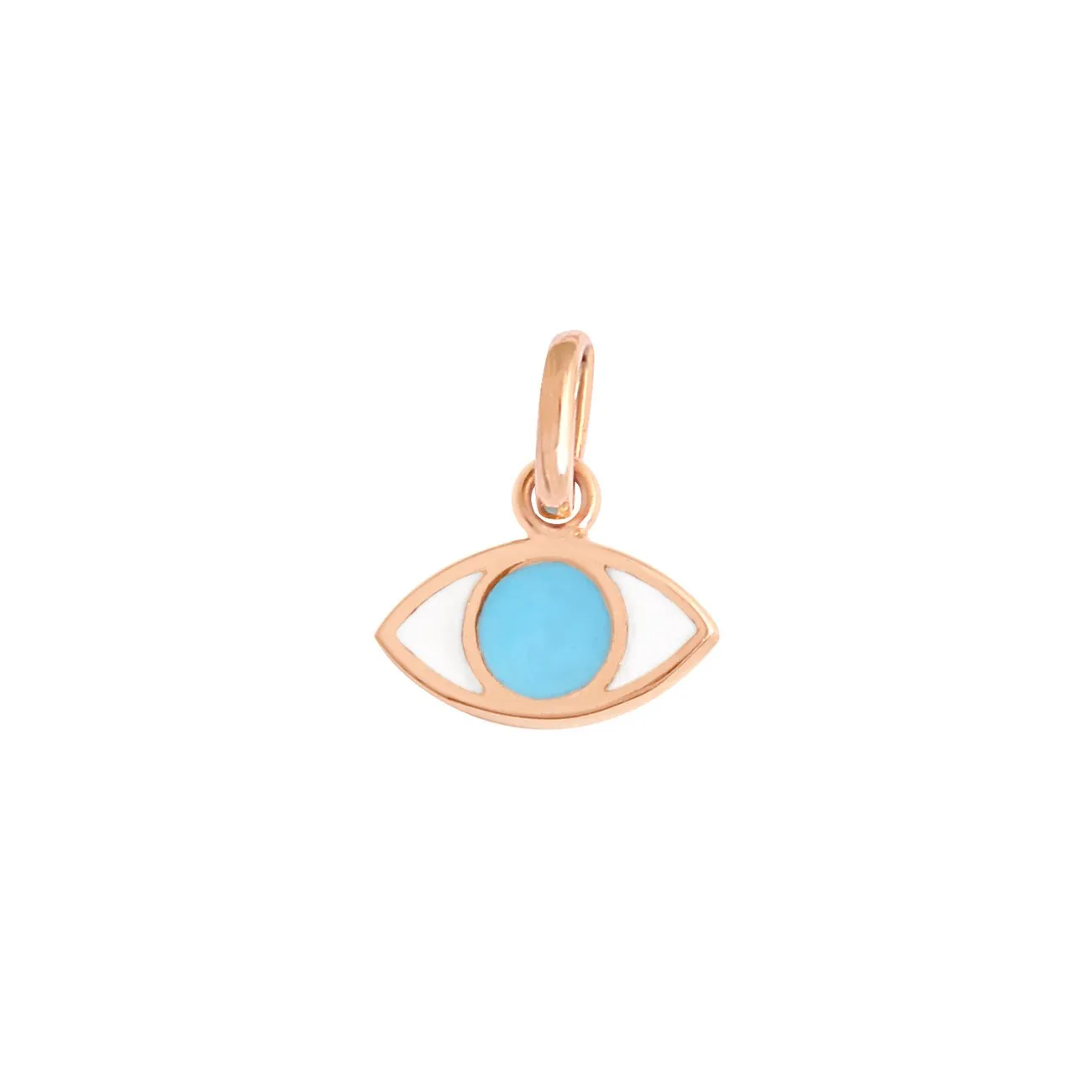 Eye Turquoise Resin pendant, Rose Gold