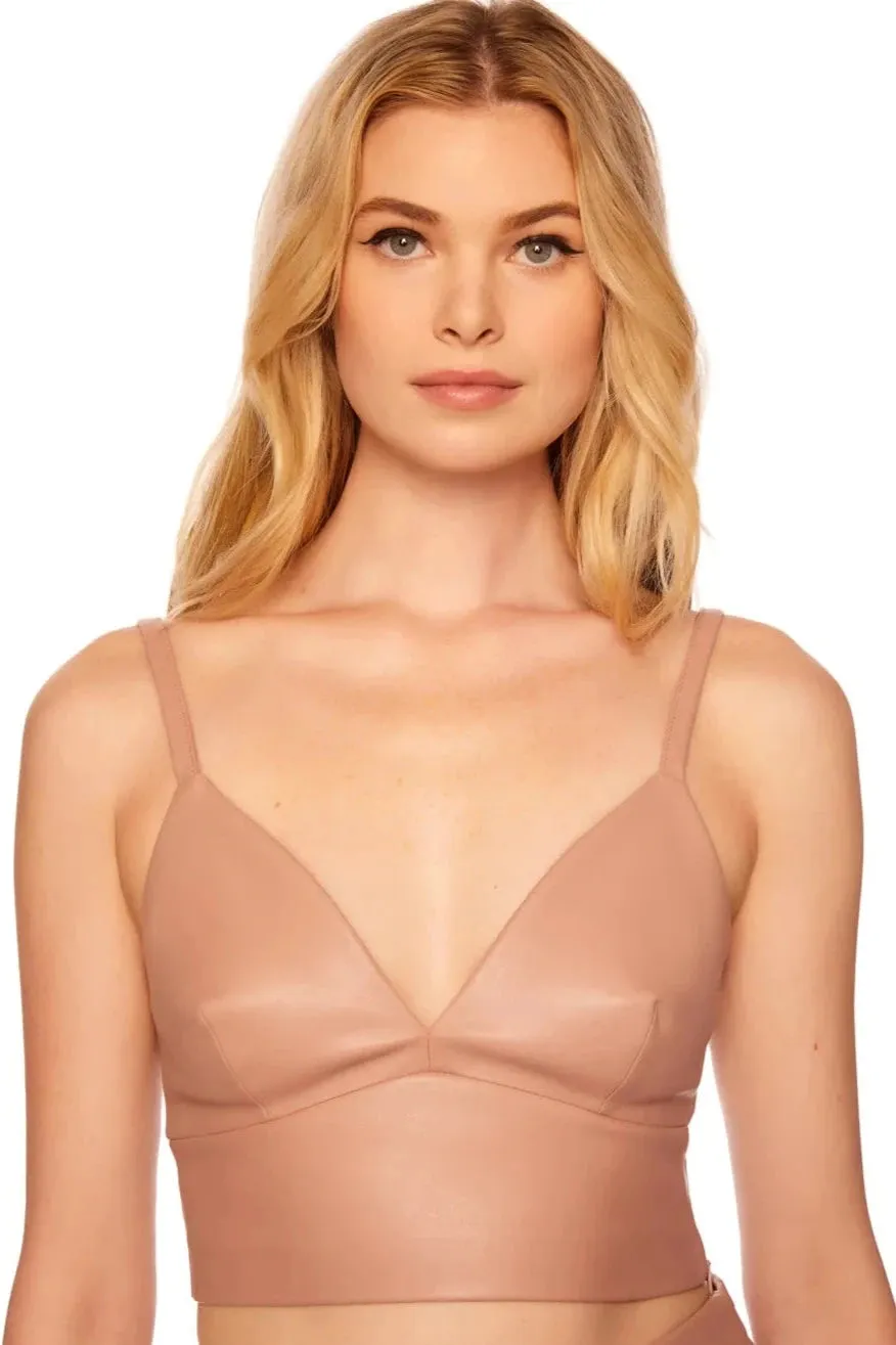 FAUX LEATHER BRALETTE