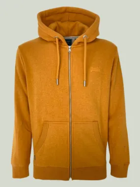 FELPA UOMO GIALLO OCRA CON ZIP E CAPPUCCIO