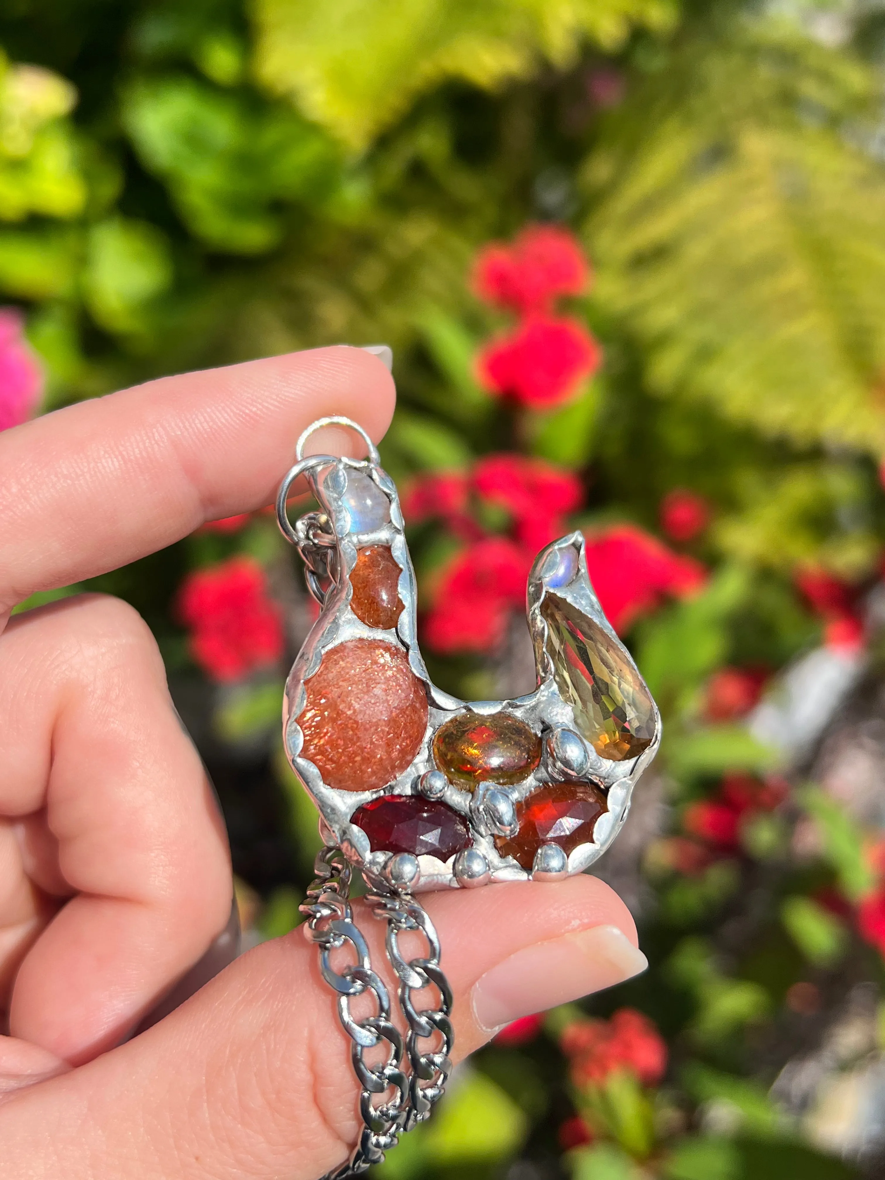 FIRE  Crystal collage amulet