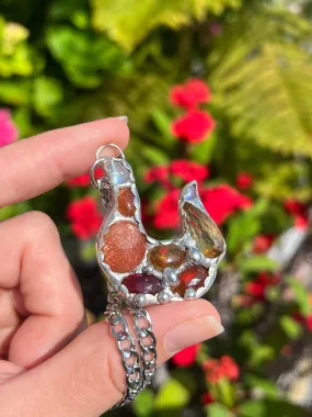 FIRE  Crystal collage amulet
