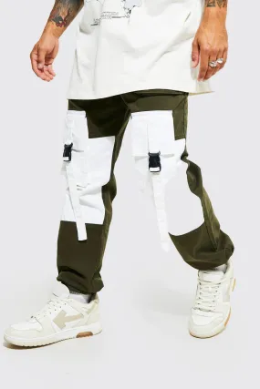 Fixed Wait Skinny Fit Colourblock Cargo Jogger