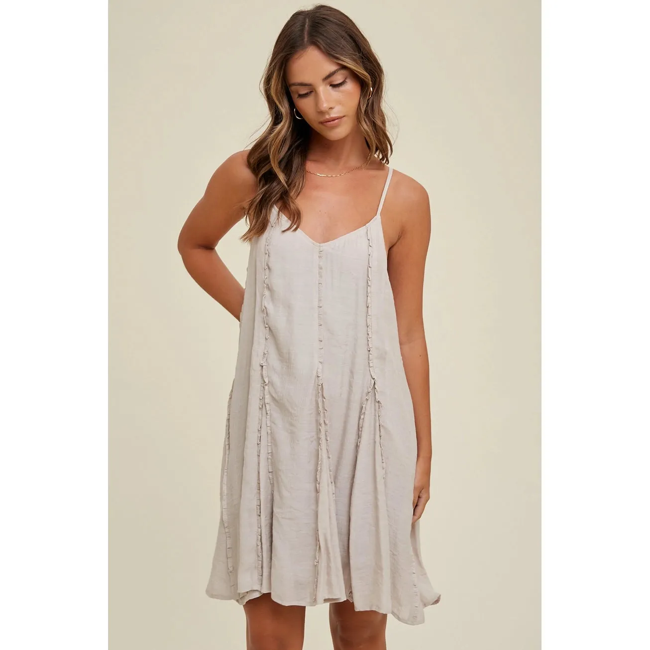 Flared Mini Dress with Ruffle Detail