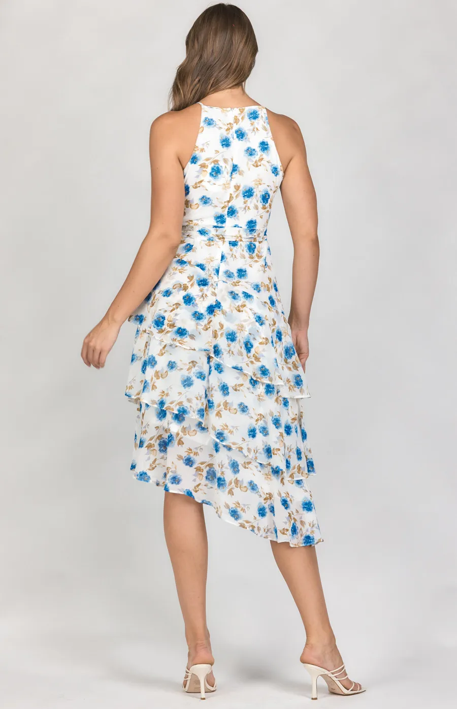 Floral Chiffon Tiered Ruffle Dress (ADR1101-4A)