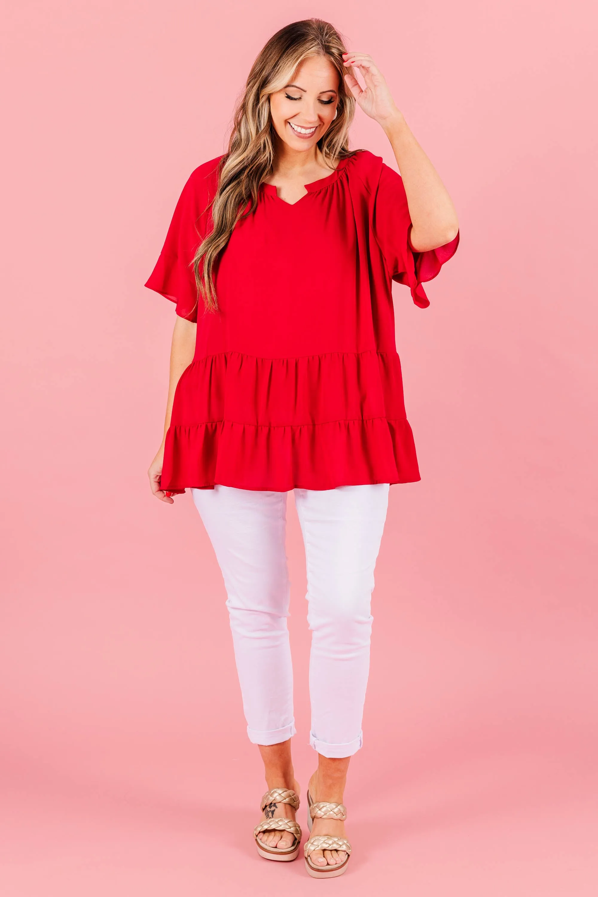 Gazania Top, Cranberry