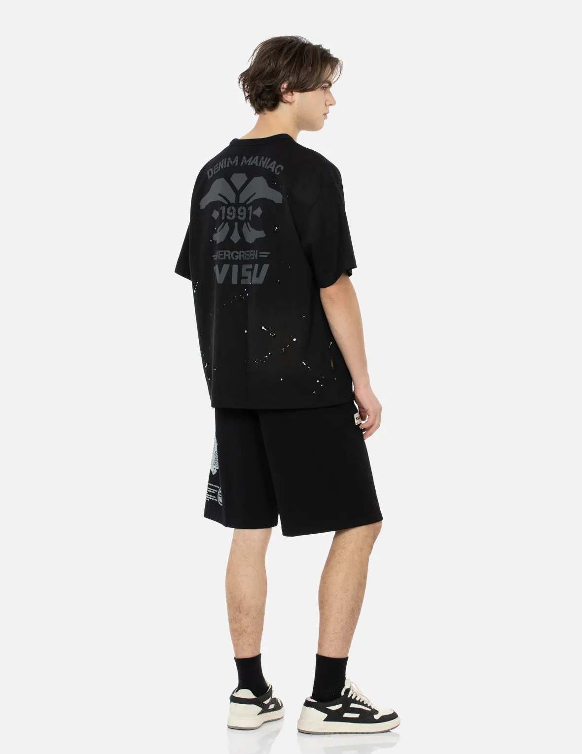 Godhead and Koinobori Reflective Print Relax Fit Sweat Shorts