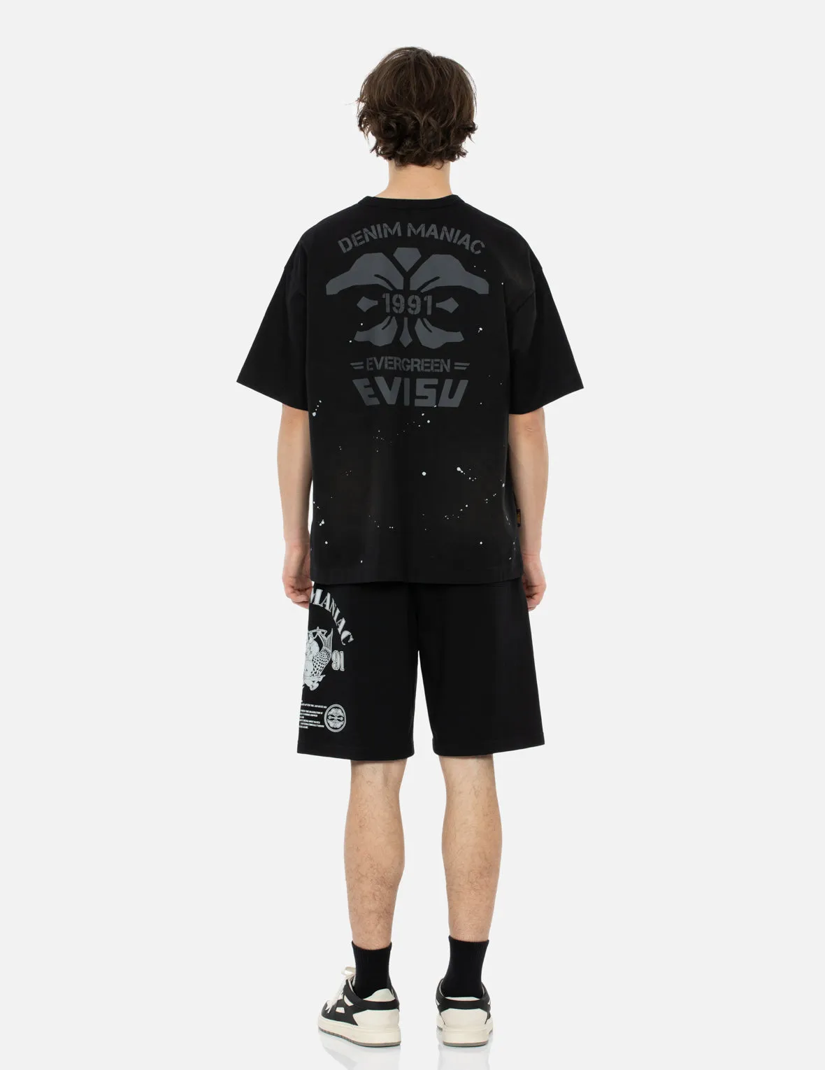 Godhead and Koinobori Reflective Print Relax Fit Sweat Shorts