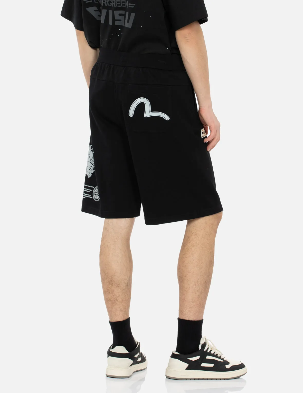 Godhead and Koinobori Reflective Print Relax Fit Sweat Shorts