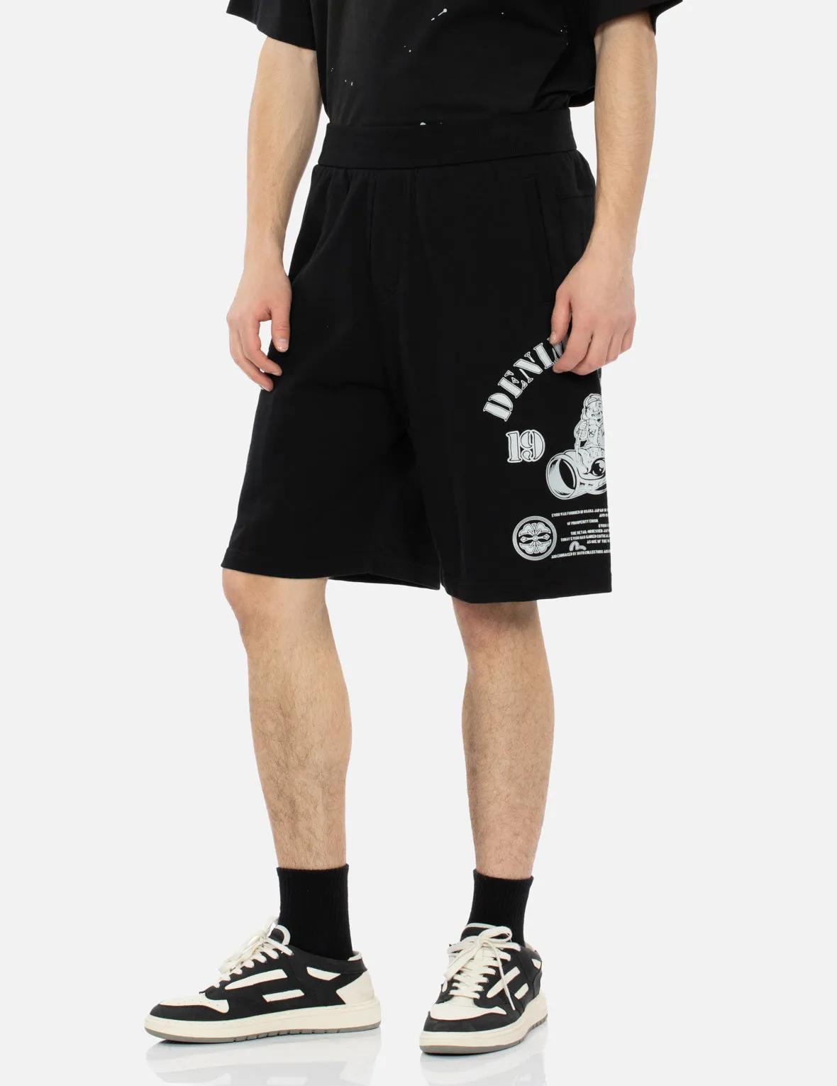 Godhead and Koinobori Reflective Print Relax Fit Sweat Shorts