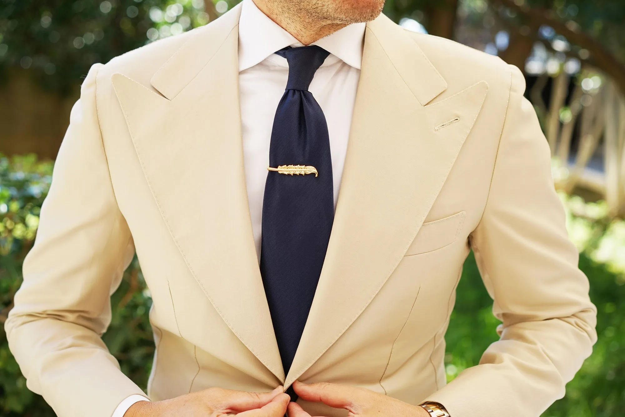 Gold Feather Quill Tie Bar