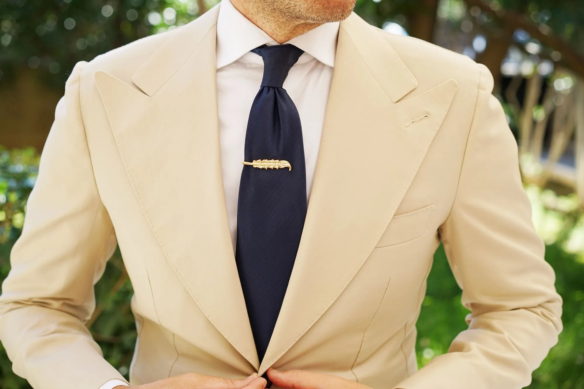 Gold Feather Quill Tie Bar