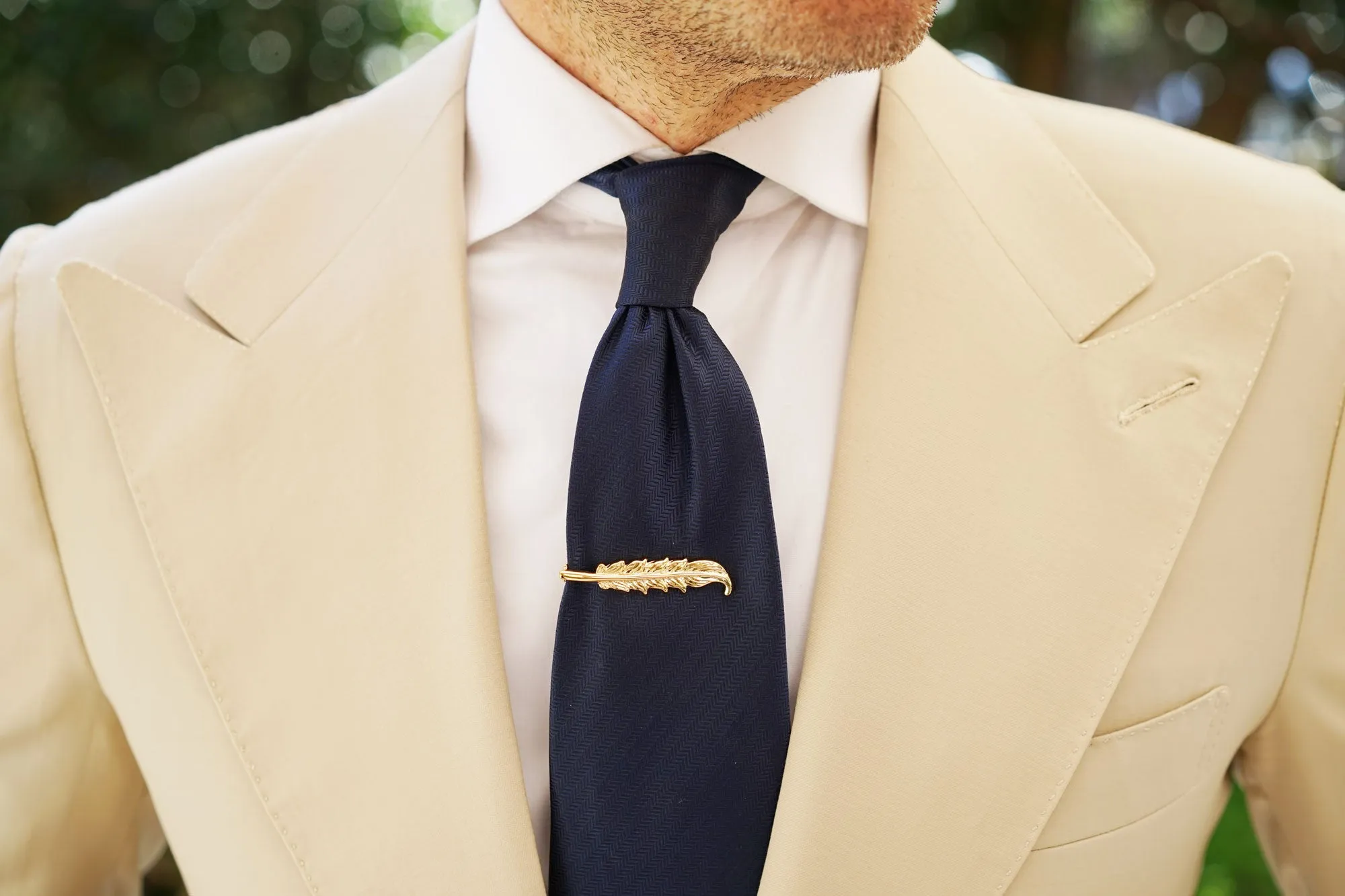 Gold Feather Quill Tie Bar