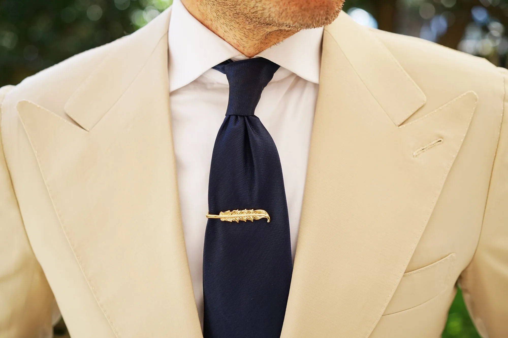 Gold Feather Quill Tie Bar