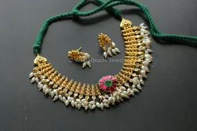 Gold Fusion Jadau Kundan Necklace Set - Style 2