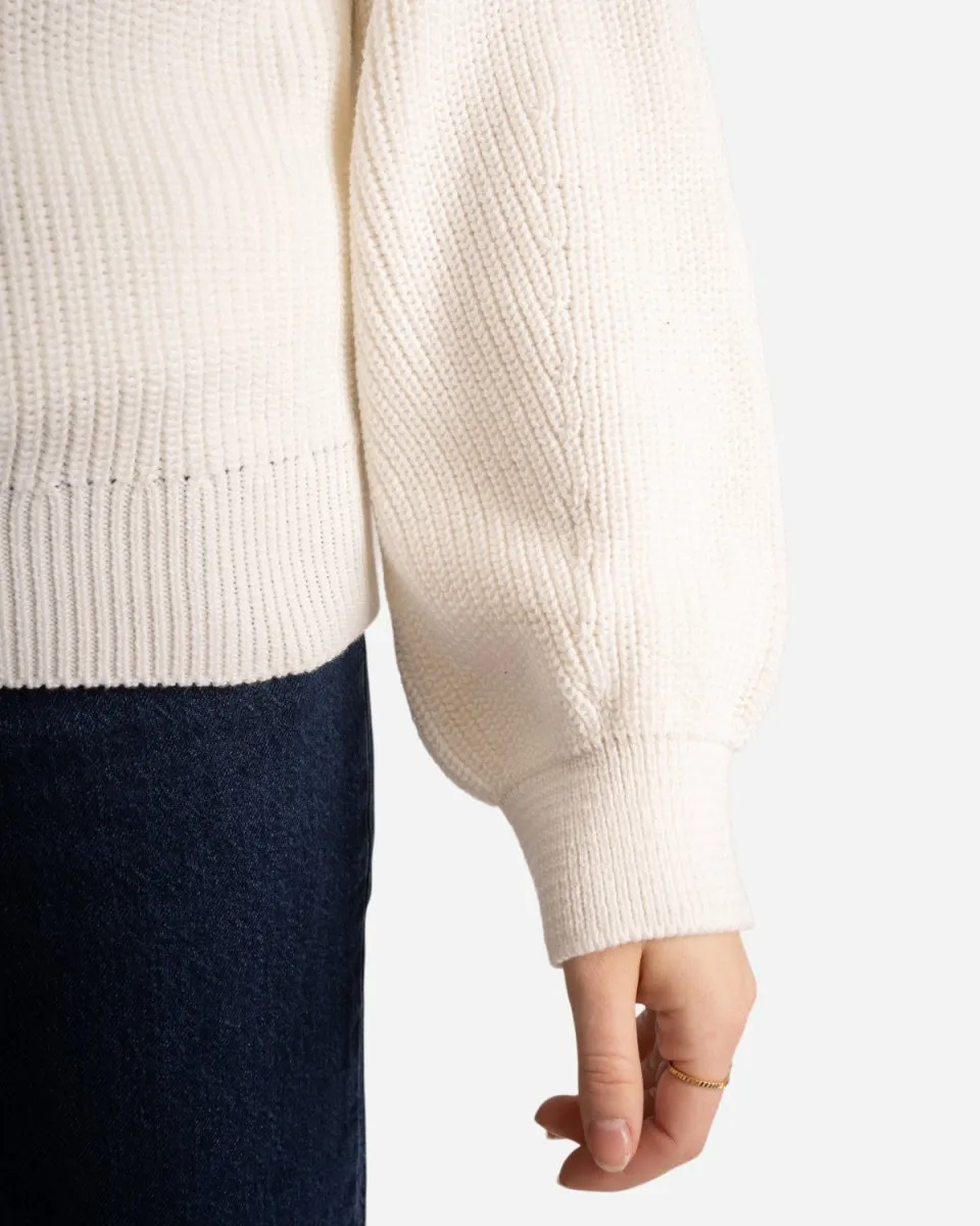 Half Zip Sweater - White