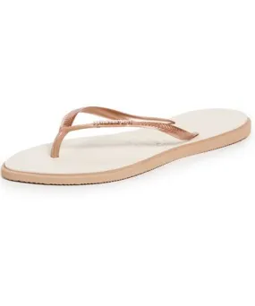 Havaianas Slim Point Flip Flops Rose Gold/Beige 9/10