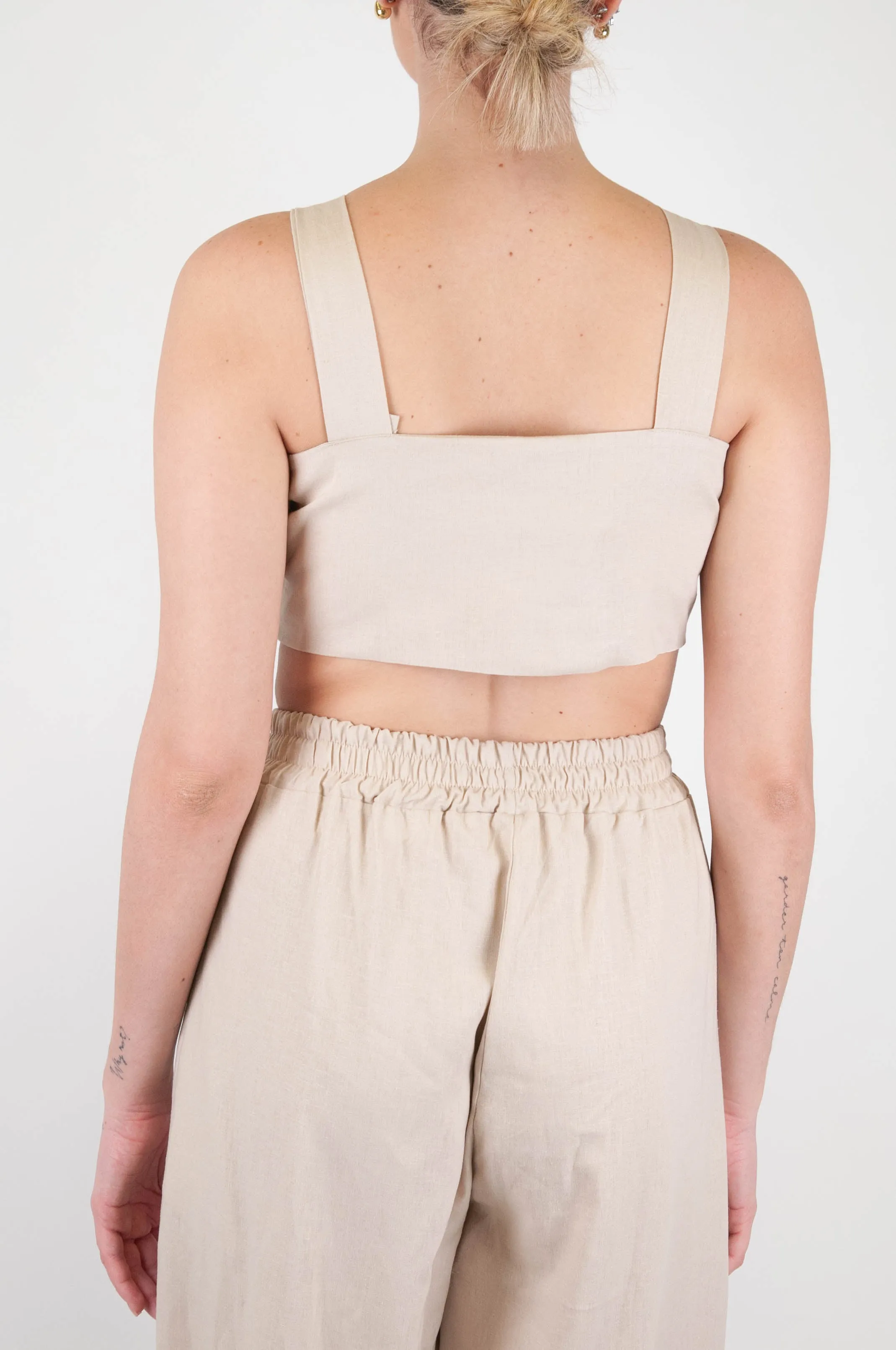 Haveone - Top in misto lino con arriccio