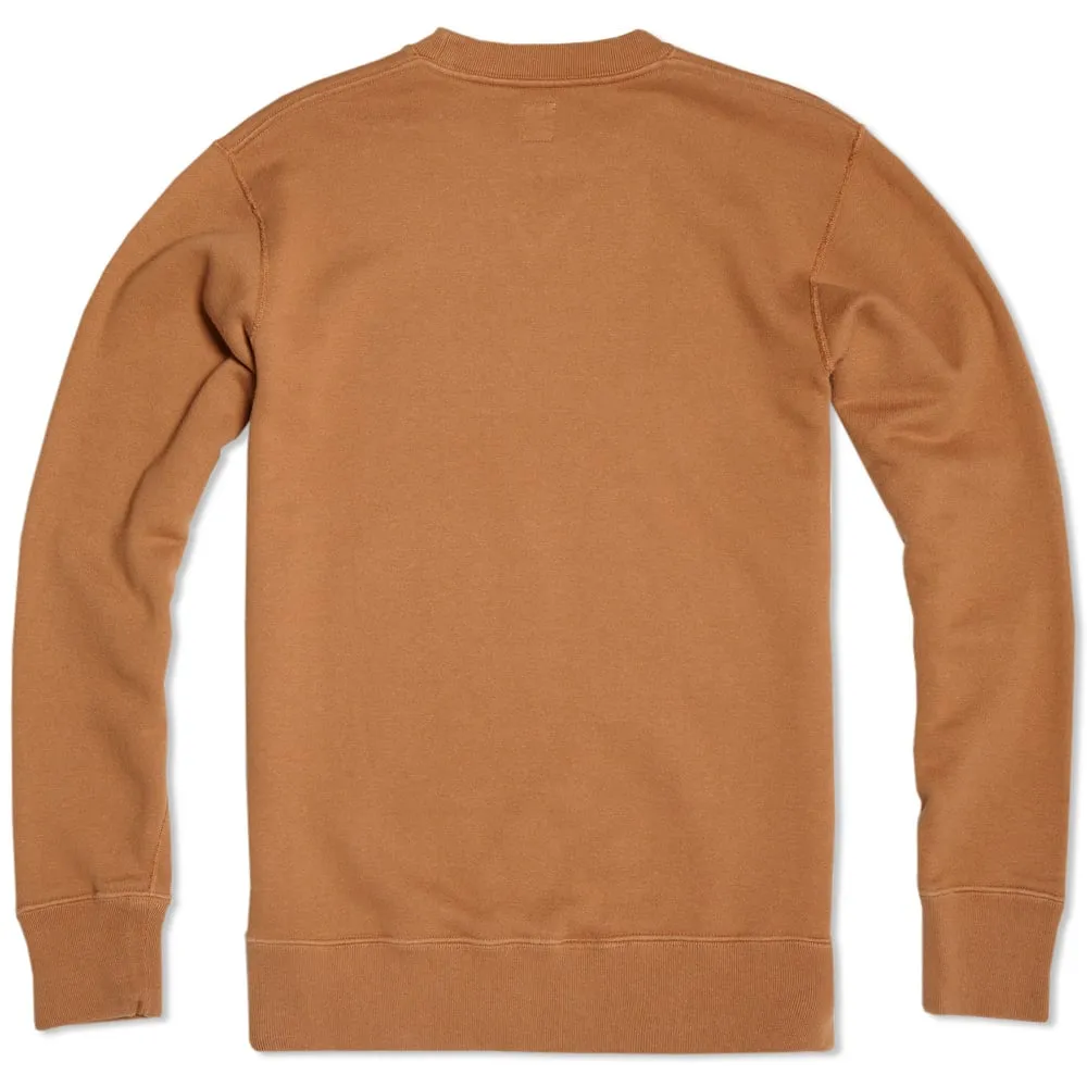 Head Porter Plus Overdyed Sweat CrewCamel