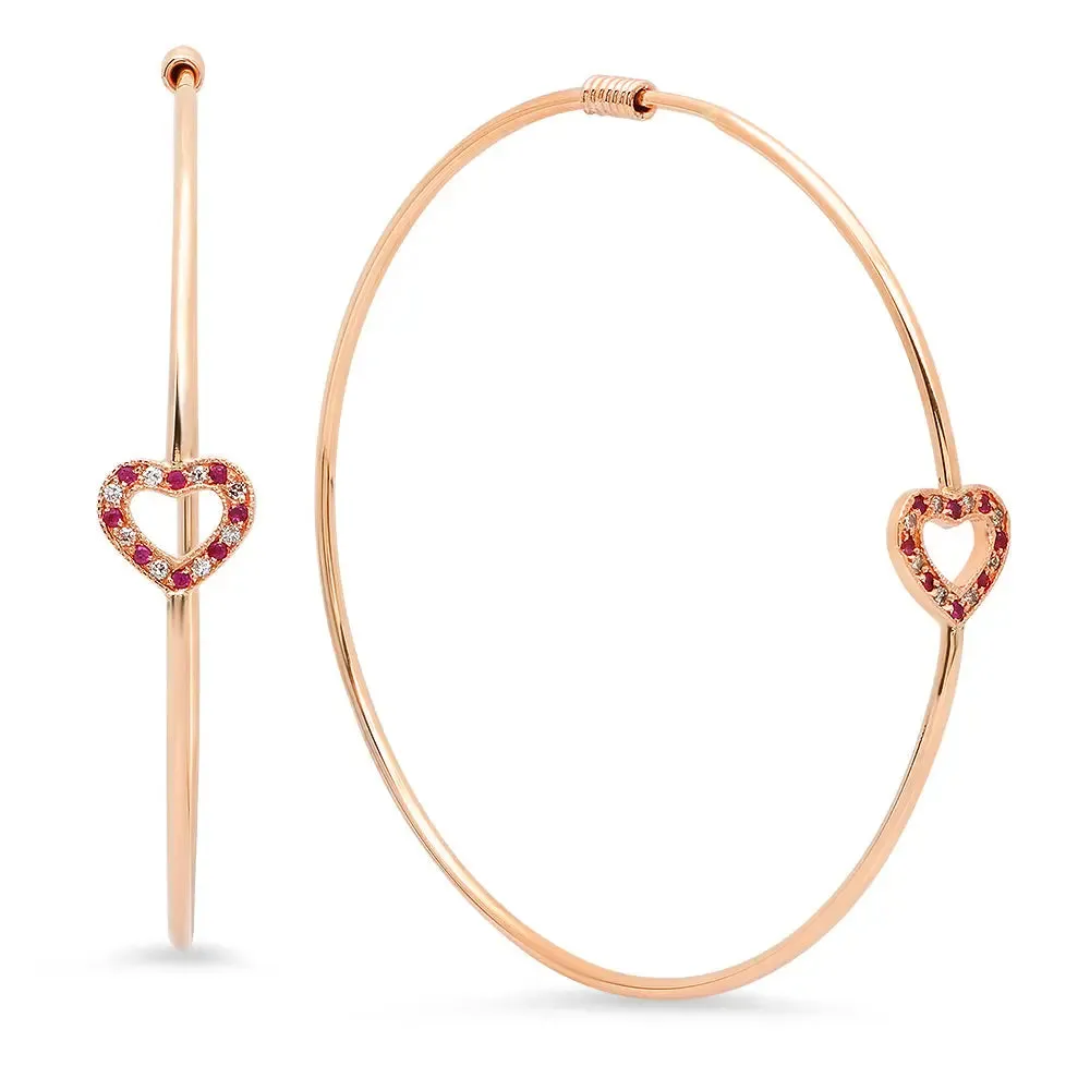 Heart Blossom Hoop Earrings