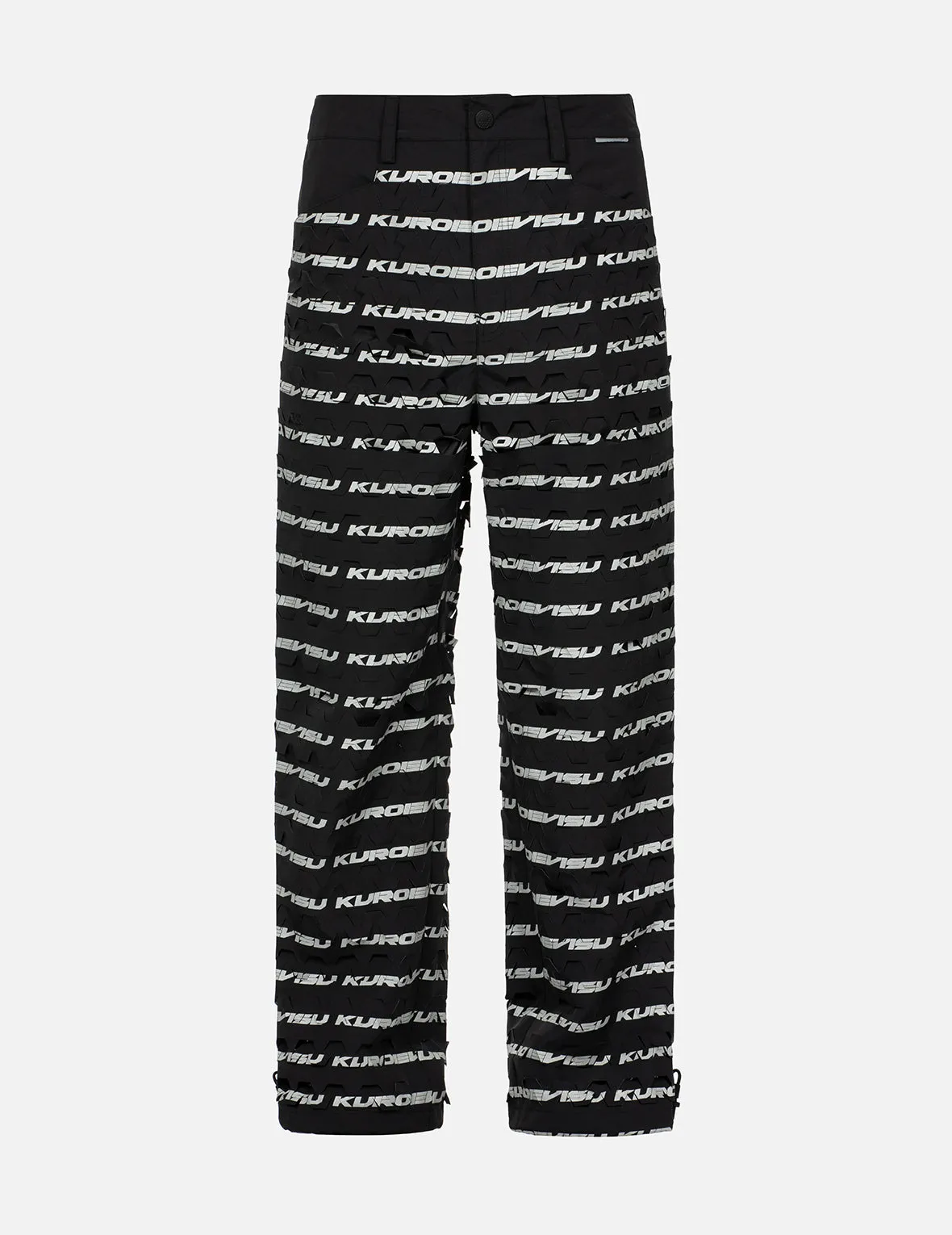 Hexagon Laser Cut Allover Print Regular Fit Pants