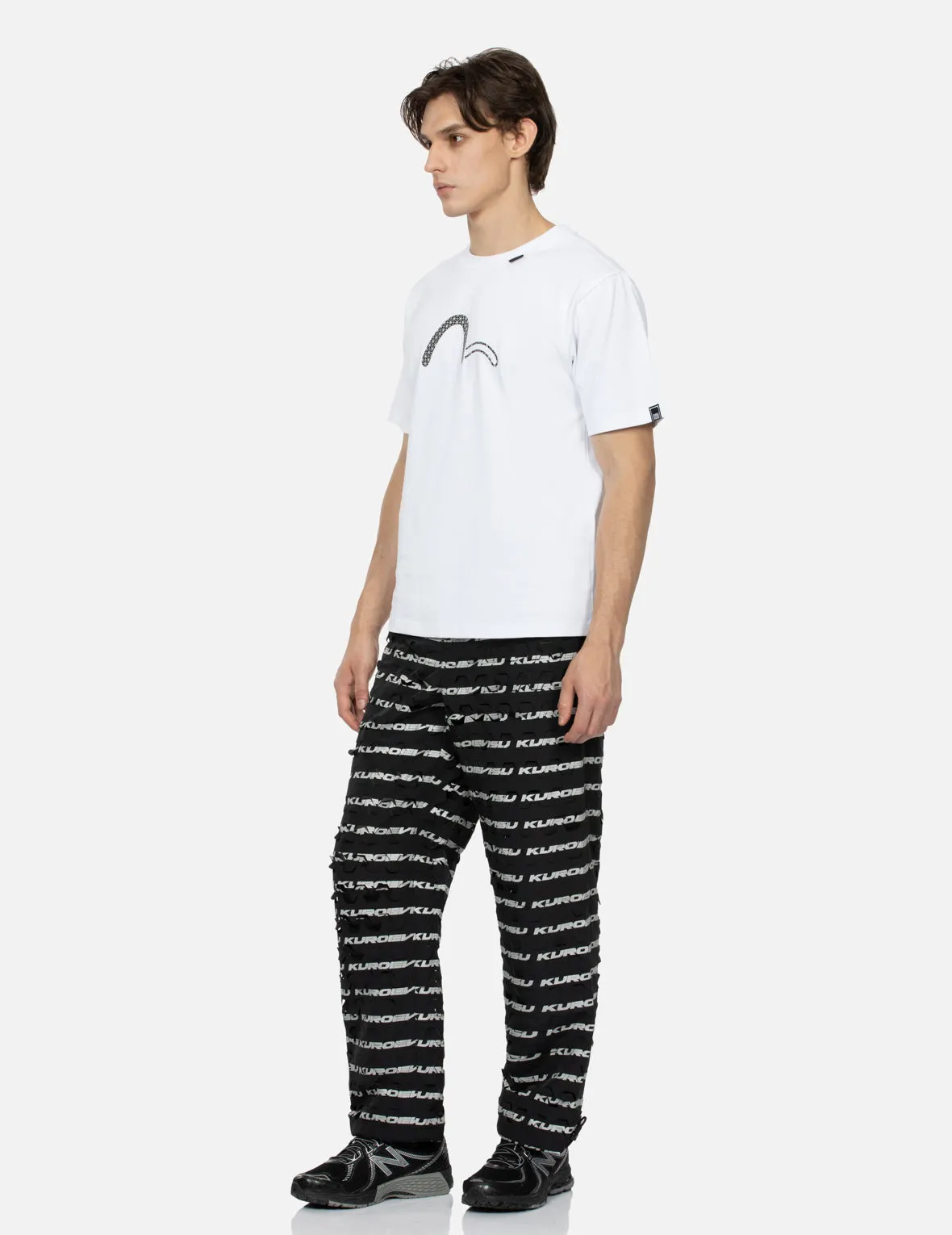 Hexagon Laser Cut Allover Print Regular Fit Pants