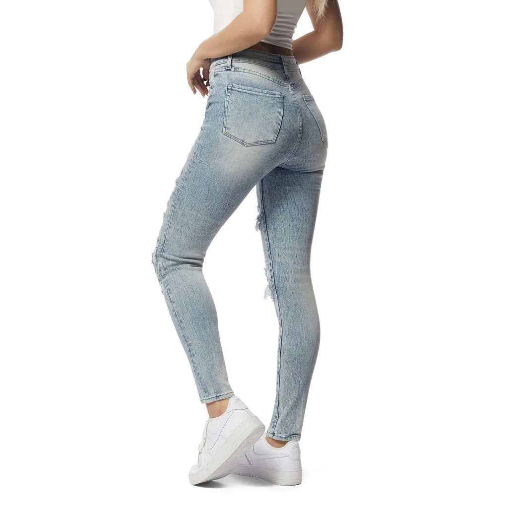 High Rise Super Skinny Racing Jeans - Lowell Blue