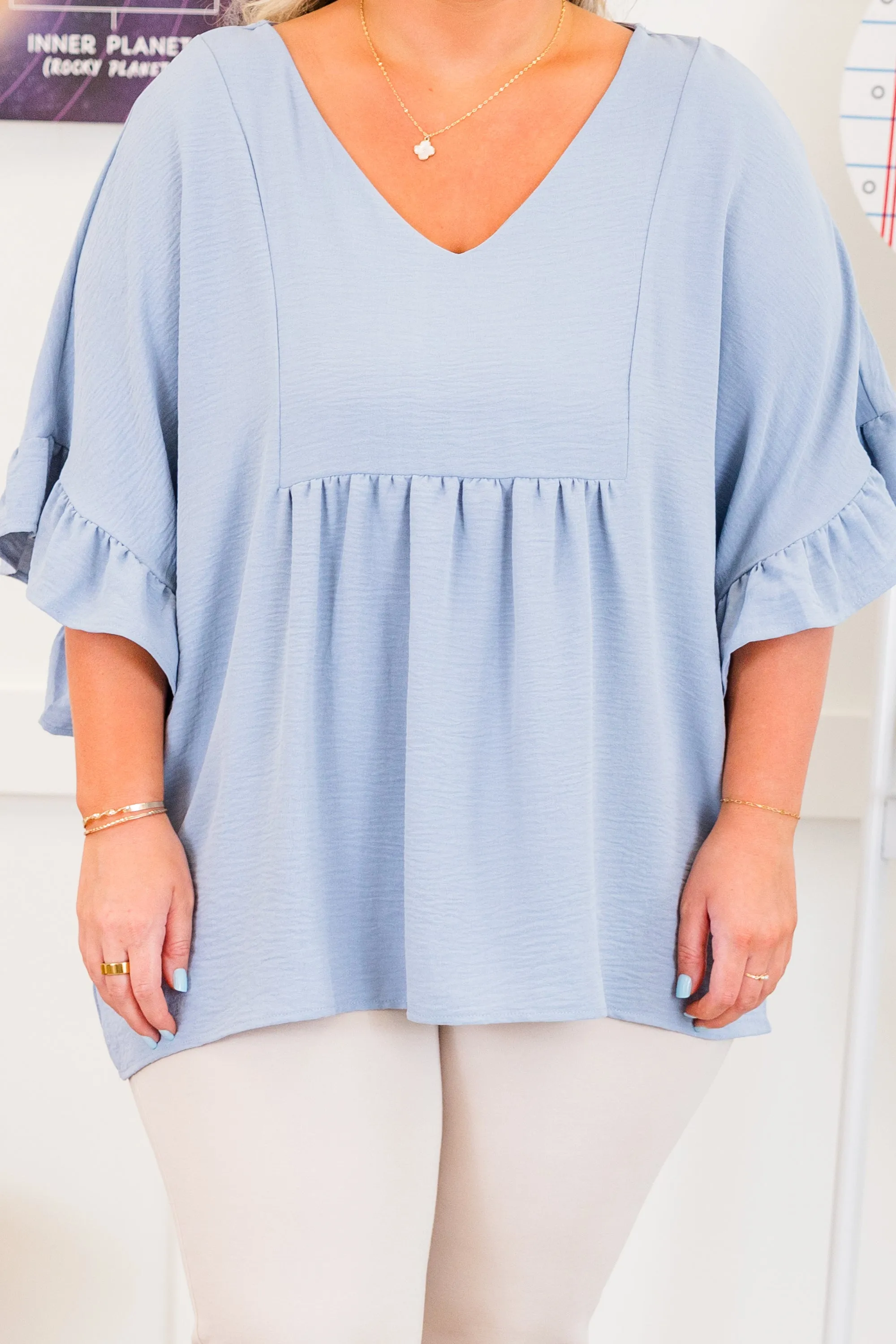 Holding Steady Top, Chambray