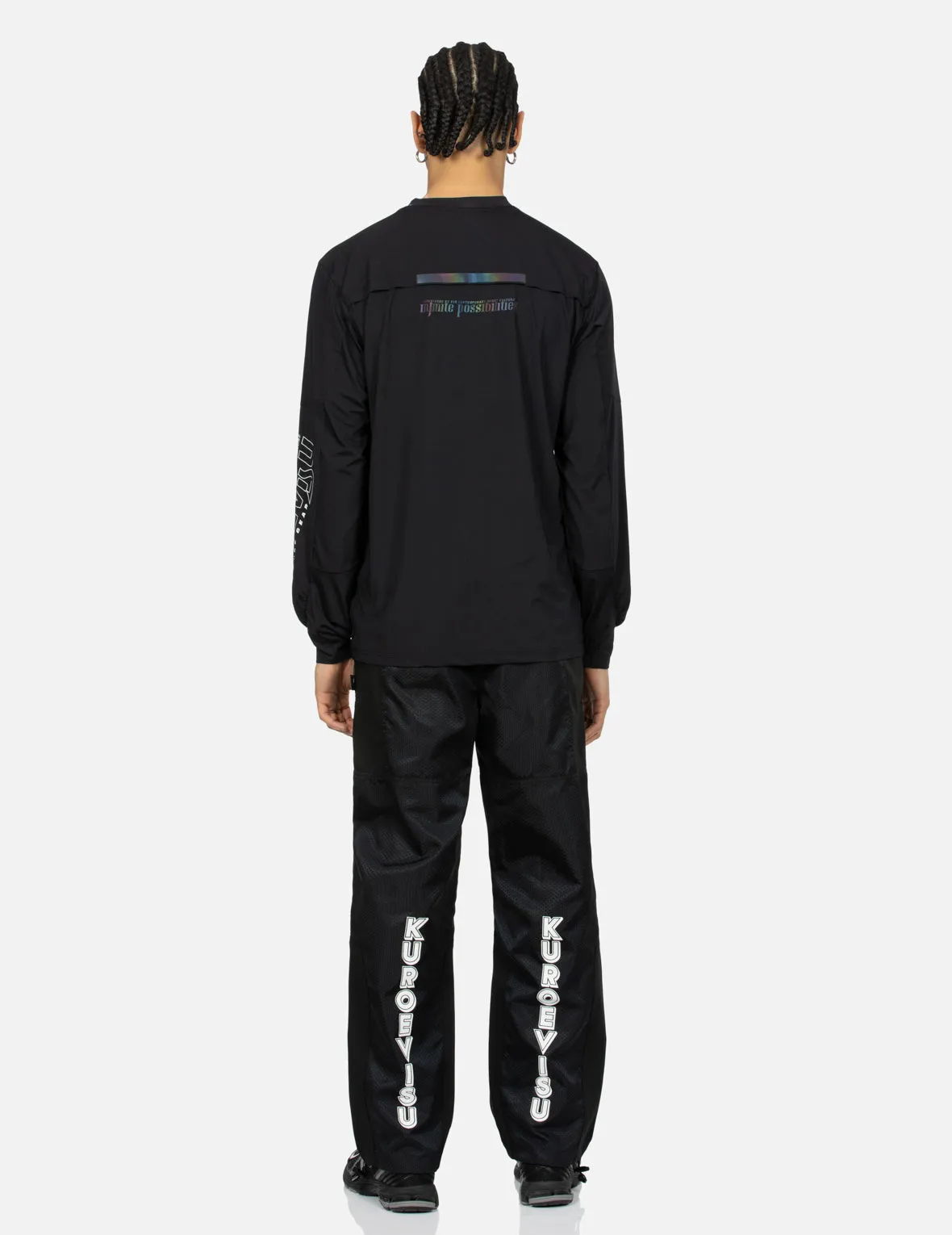 Hollow Logo Print and Reflective Details Regular Fit T-shirt